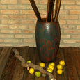 Dickwandige Holz Vase, Bodenvase, Standvase