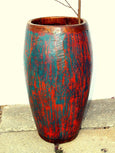 Dickwandige Holz Vase, Bodenvase, Standvase