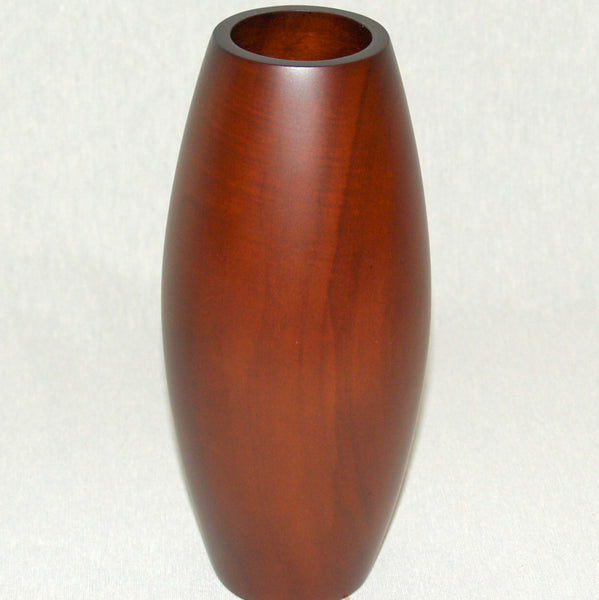 Mahagonifarbene Vase aus Holz