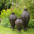 Vase aus Holzfaser / Bodenvase / Dekovase