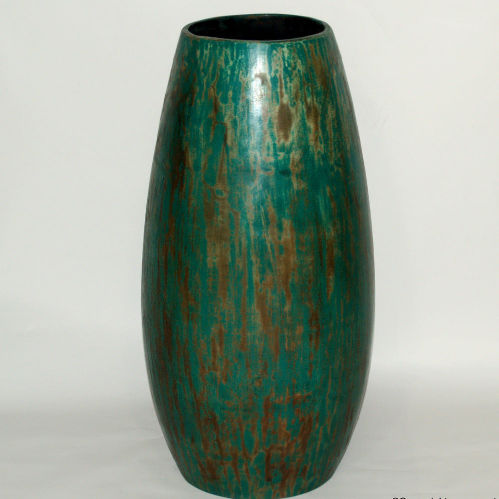 Holz Vase - Bodenvase in frischem grün