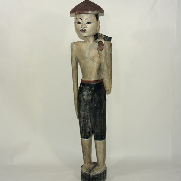 originelle Deko Figur aus Holz - Bauer mit Harke
