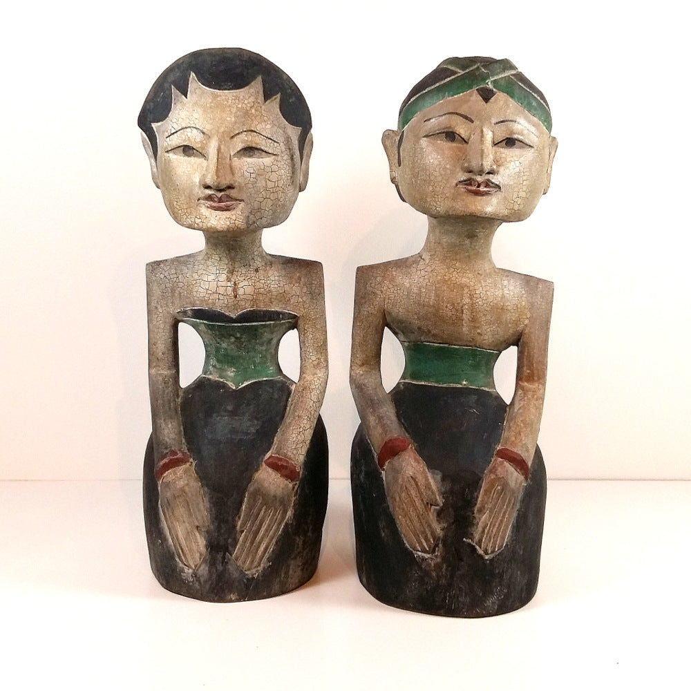 Holzfiguren Set indonesisch / Deko Figuren