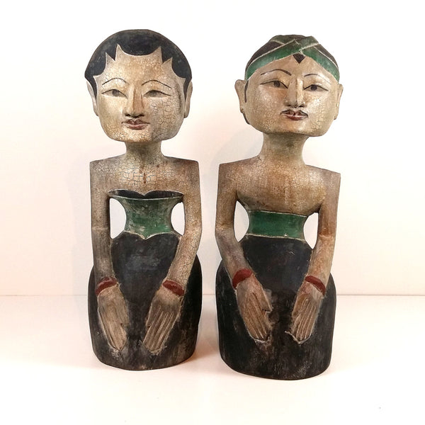 indonesisches Holzfiguren Set / Dekofiguren