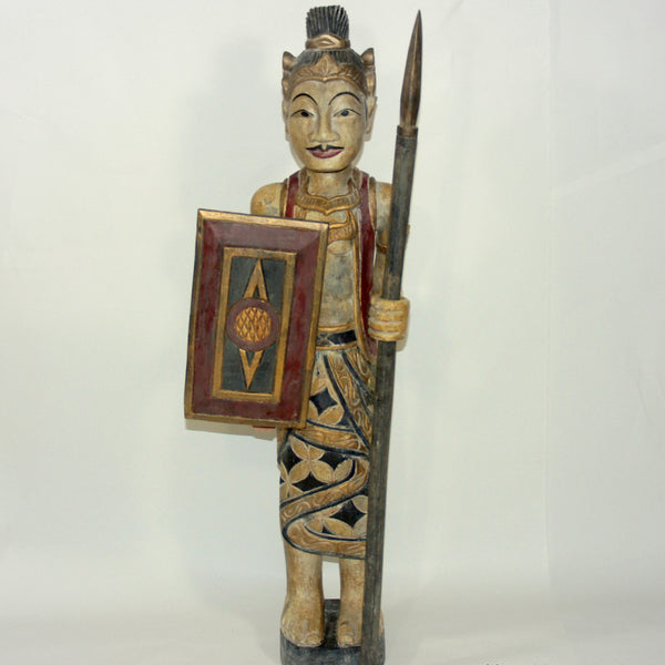 indonesische Deko Figur - Holzfigur Krieger - coole Deko