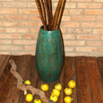 Holz Vase - Bodenvase in frischem grün