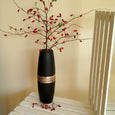 Vase aus Holz mit Mosaikreif od. Edeloptik
