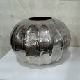 Vase aus Metall gerippt / Übertopf / 2er Set