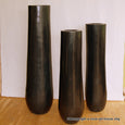Palmenvase aus ausgehöhltem Palmenstamm in schwarz