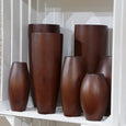 Schlanke Holz Vase