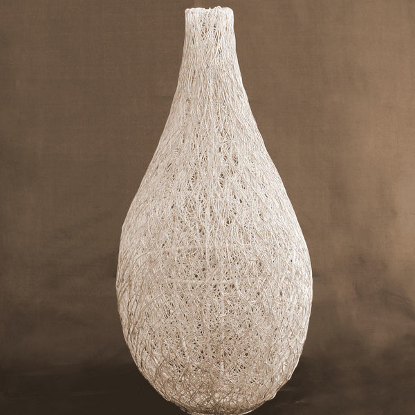 edle Vase aus Metall bauchig - Standvase - Bodenvase