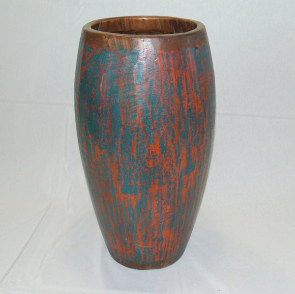 Dickwandige Holz Vase, Bodenvase, Standvase