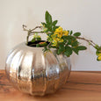 Vase aus Metall gerippt / Übertopf / 2er Set