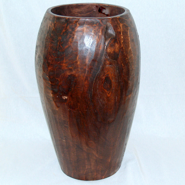 Handgeschnitzte Holz-Bodenvase