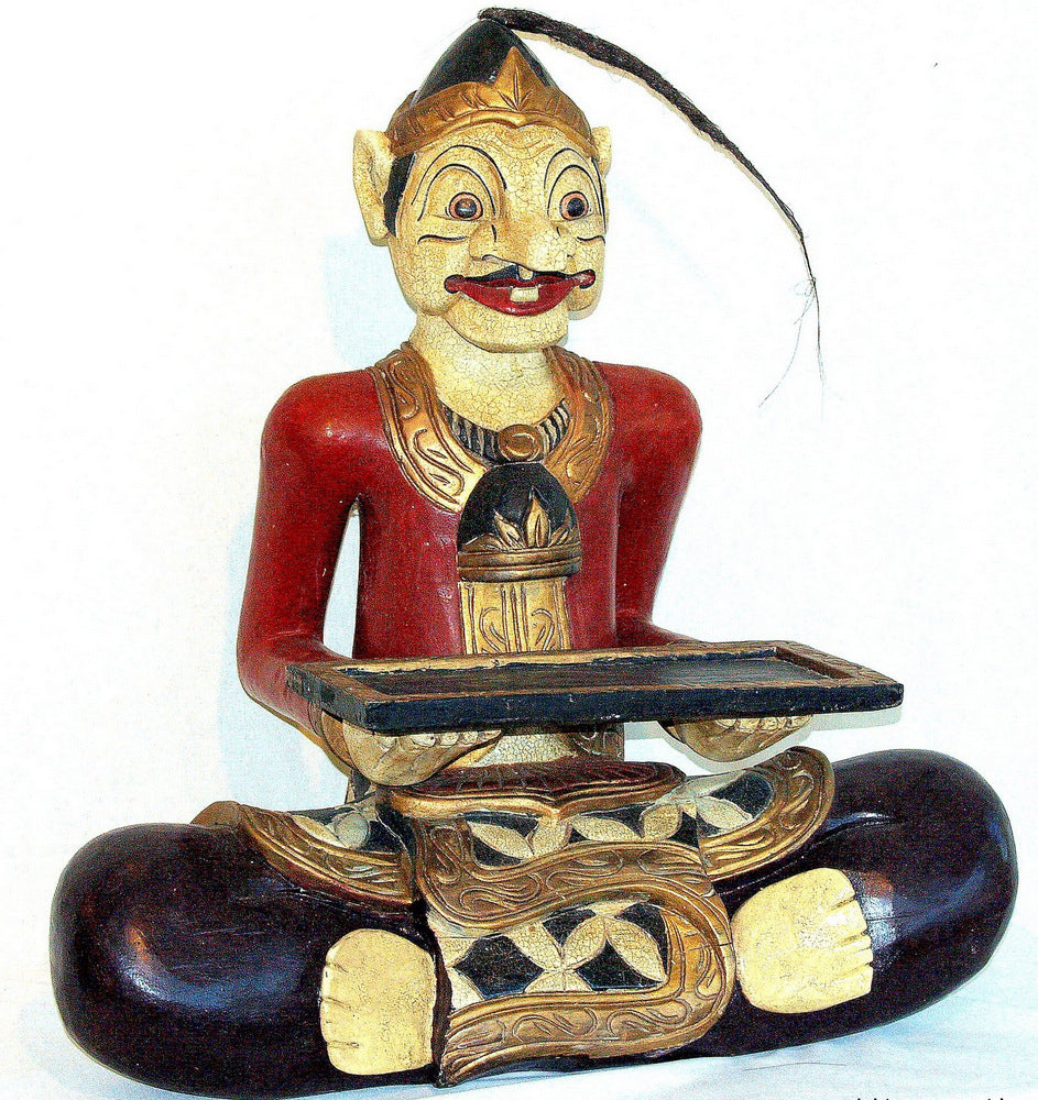Indonesische Deko Figur sitzend mit Tablett