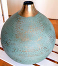 Blumenvase Messing antik kugelig