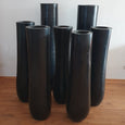 Palmenvase aus ausgehöhltem Palmenstamm in schwarz