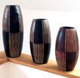 edle Vase aus Holz mit Streifen handgefertigt