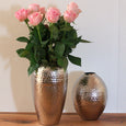 Blumenvase Metall, trendige Vase mit Hammerschlag
