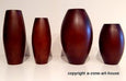 Vase aus Holz mahagonifarben 4er Set